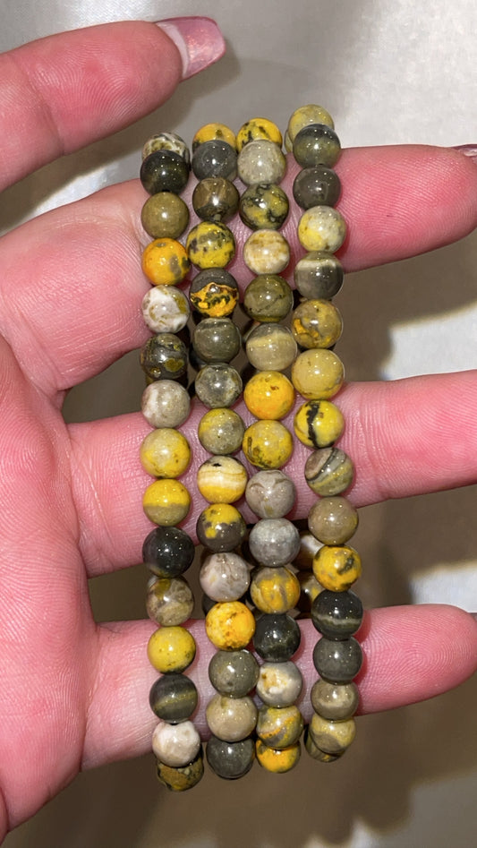 Bumblebee Jasper AAA Bracelet 6mm