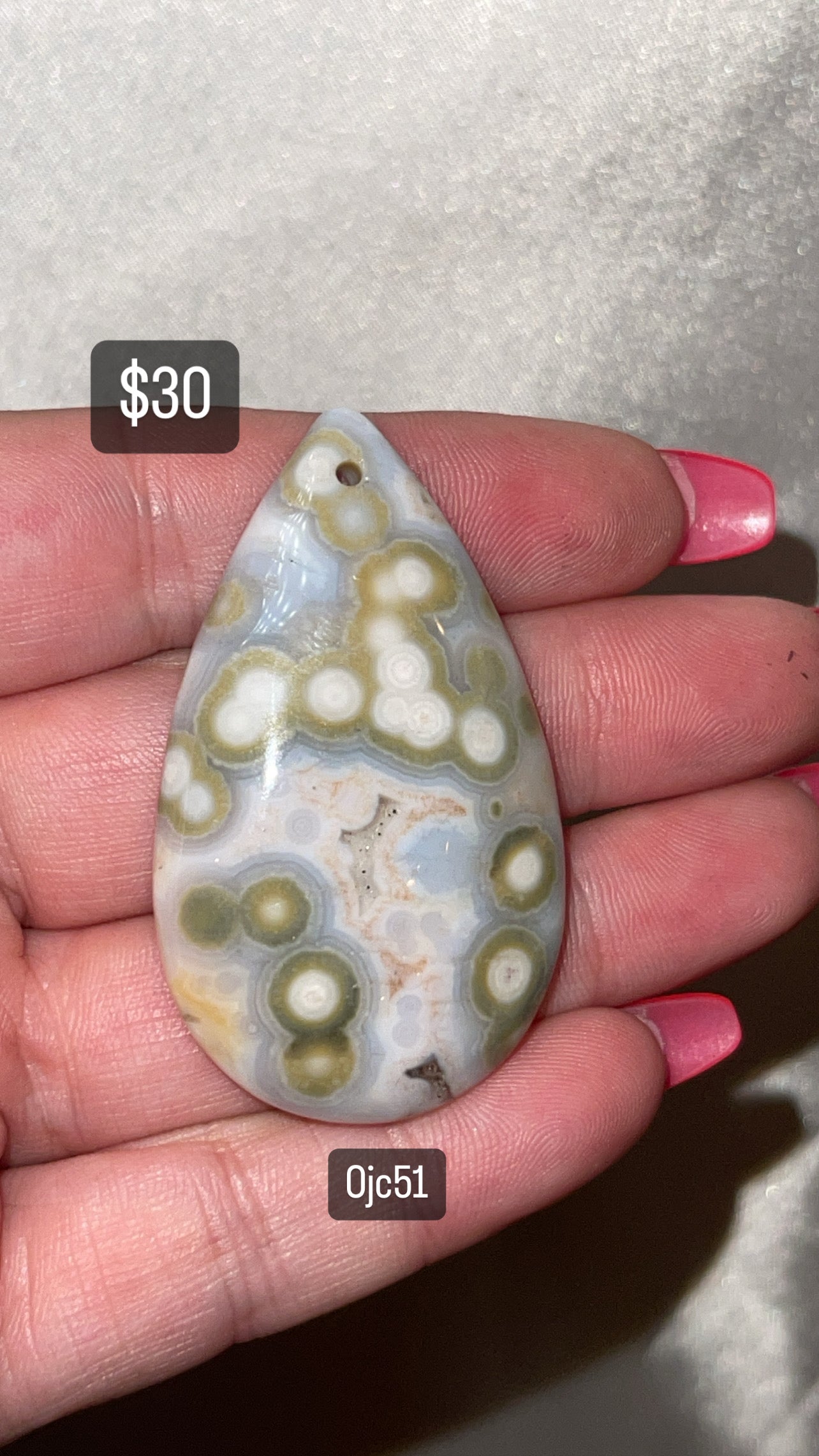 8th Vein Ocean Jasper Drilled Cabachon (Choose Your Own)
