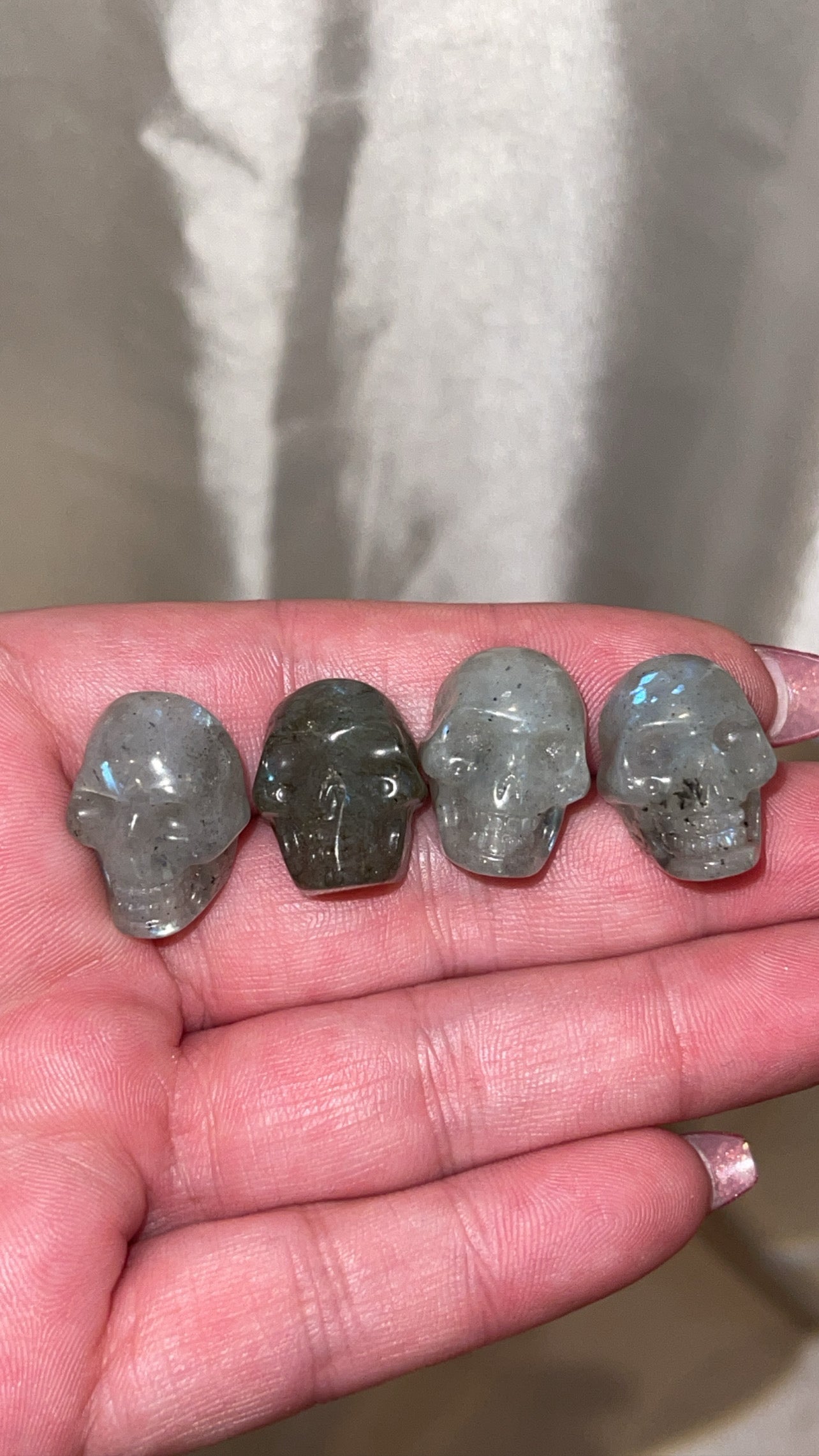 Labradorite/Clear Quartz Mini Skulls