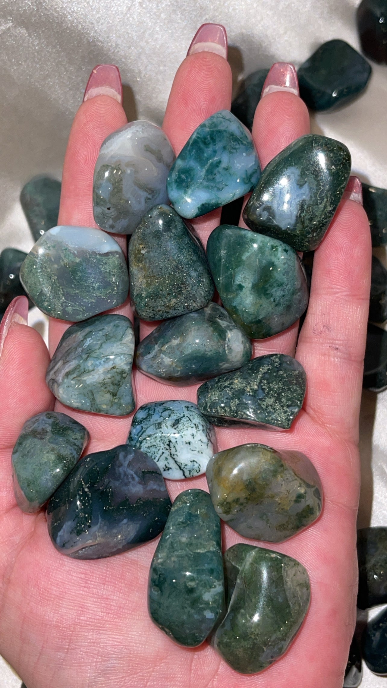 Moss Agate Tumble