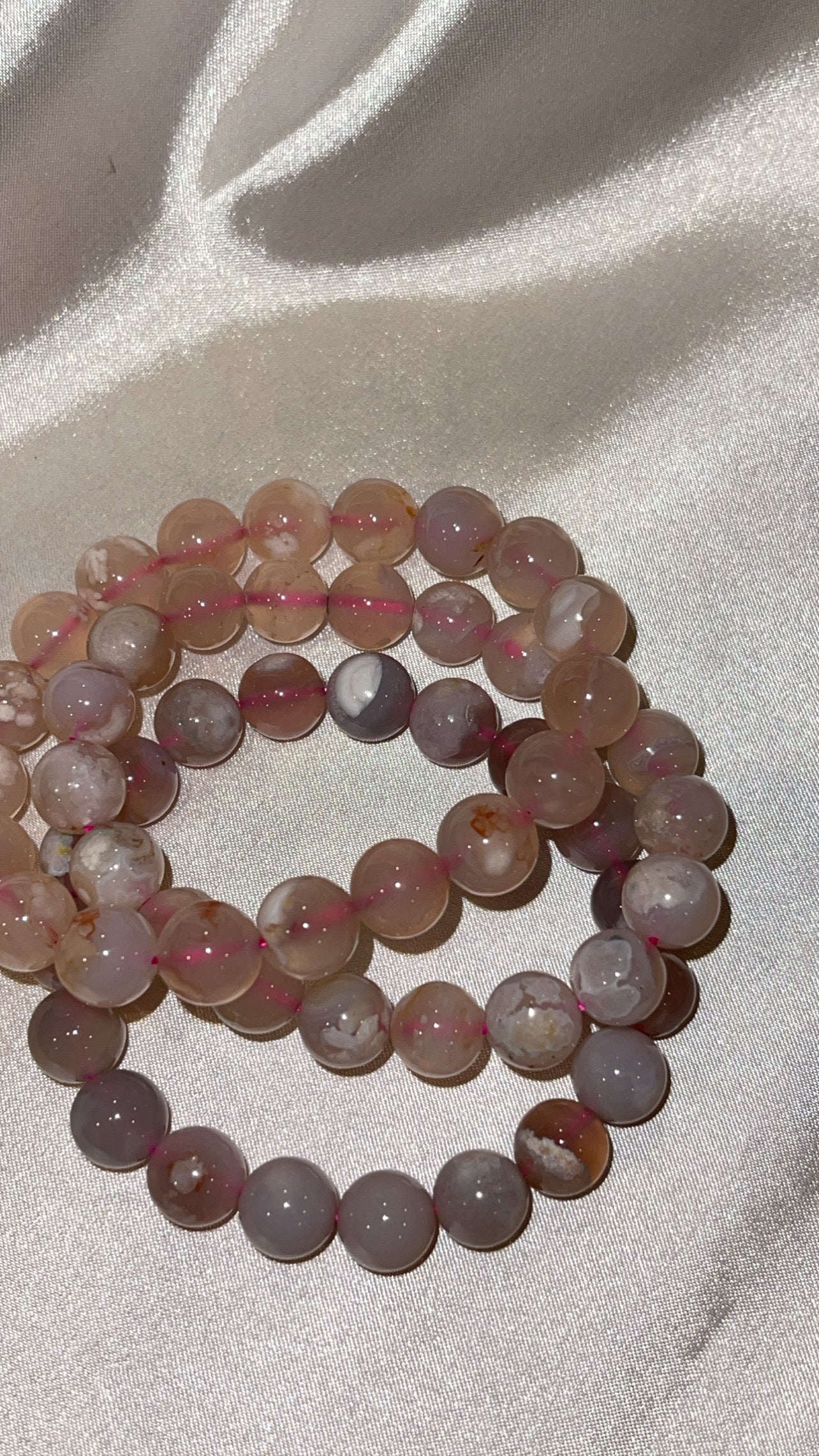 Flower Agate Bracelet 10mm