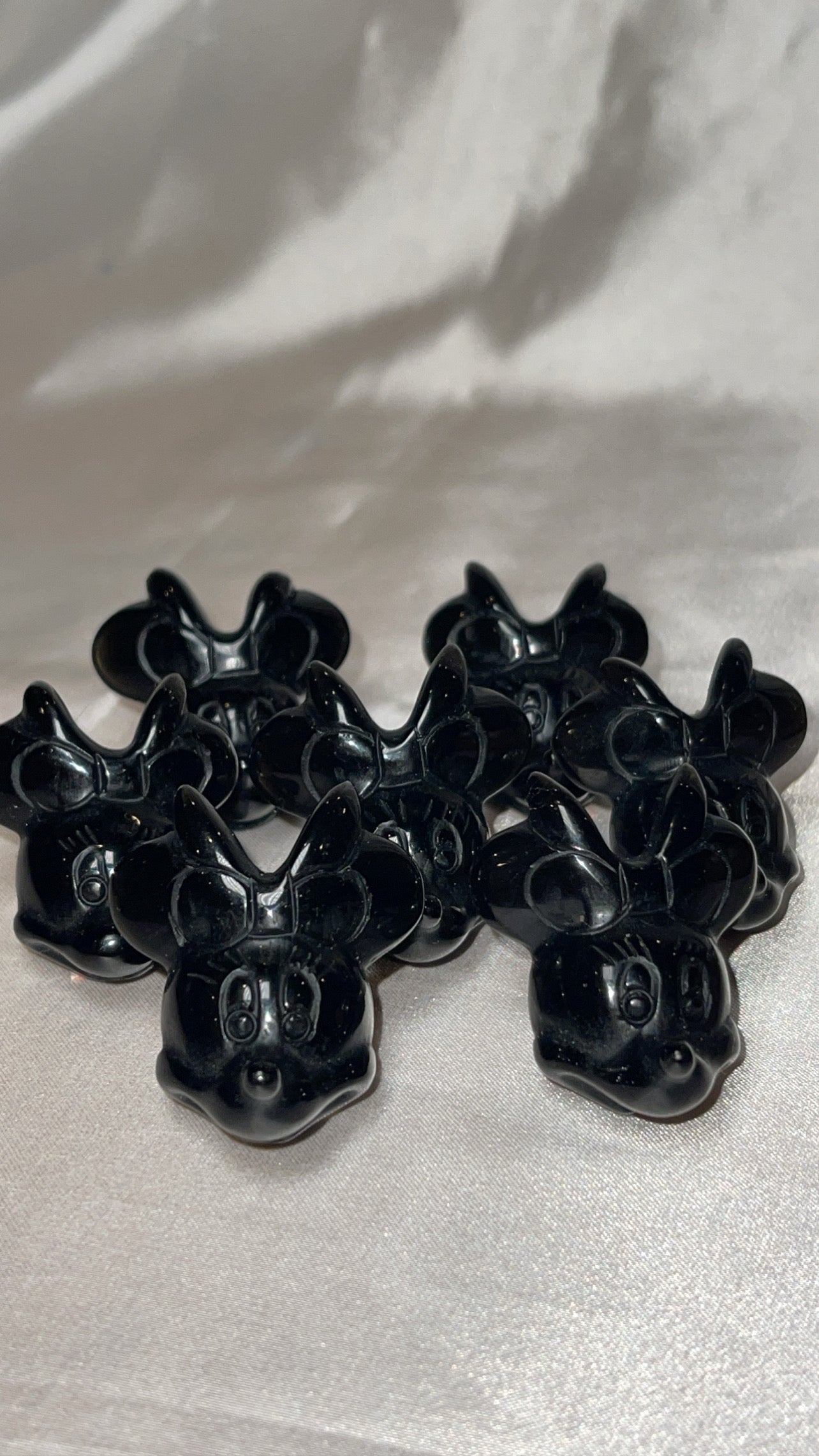 Obsidian Minnie Mouse Carving