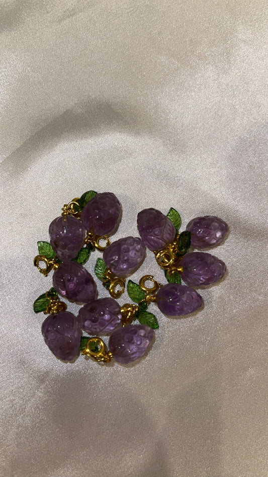 Amethyst Grape Clip On Charm