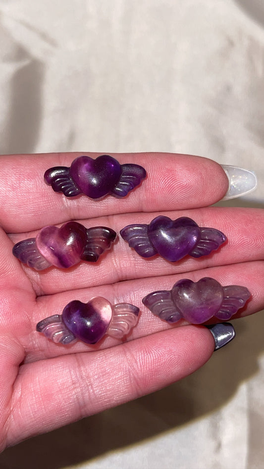 Fluorite Mini Heart with Wings