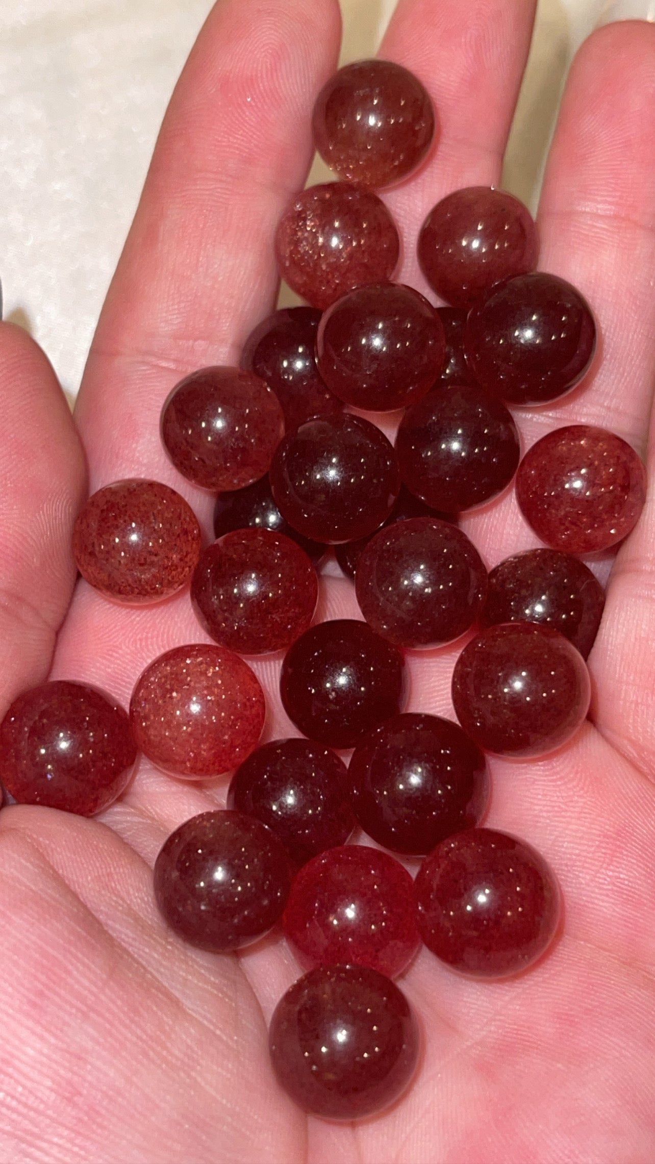 Red/Green Strawberry Quartz Mini Sphere