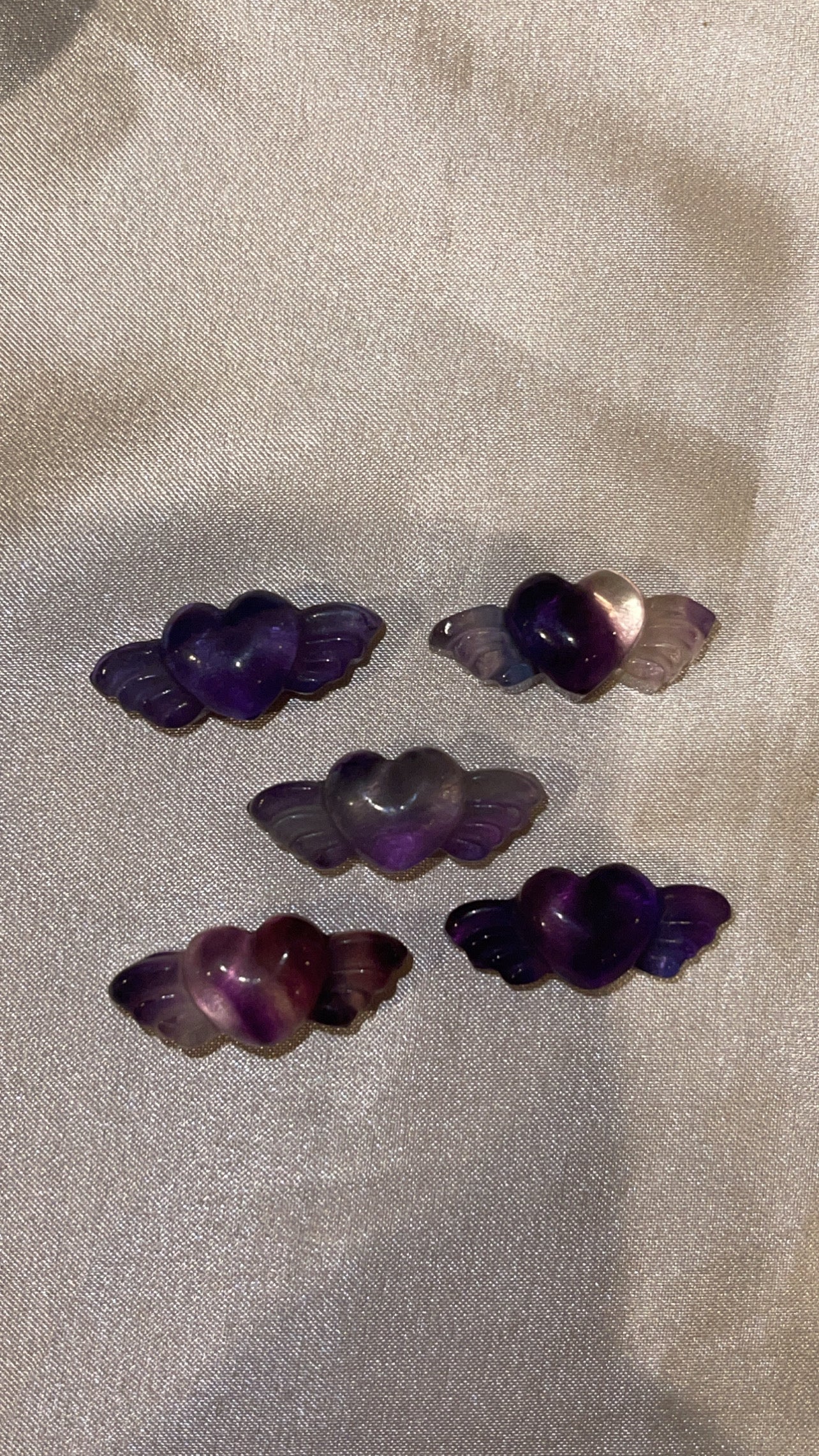 Fluorite Mini Heart with Wings