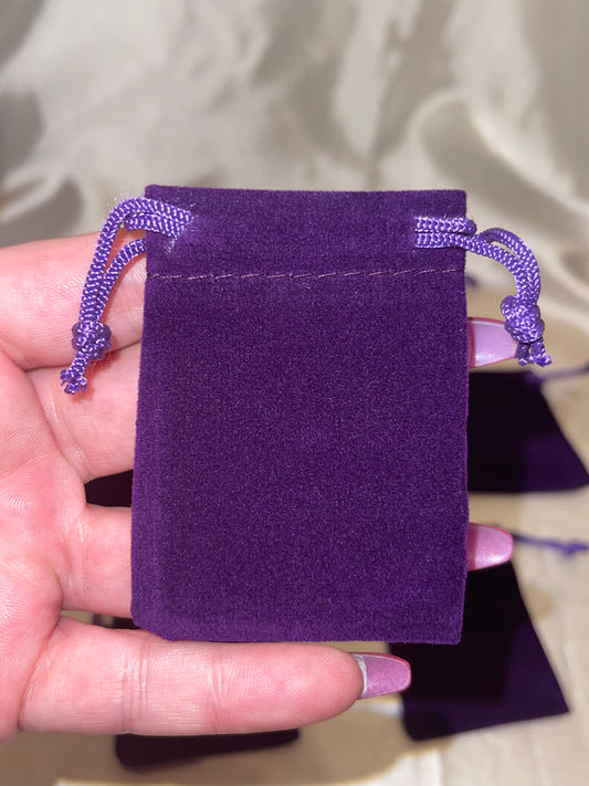 Small Purple Velvet Drawstring bag