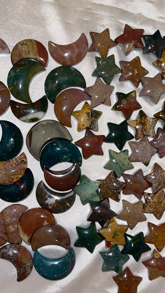 Ocean Jasper Small Moon/Star