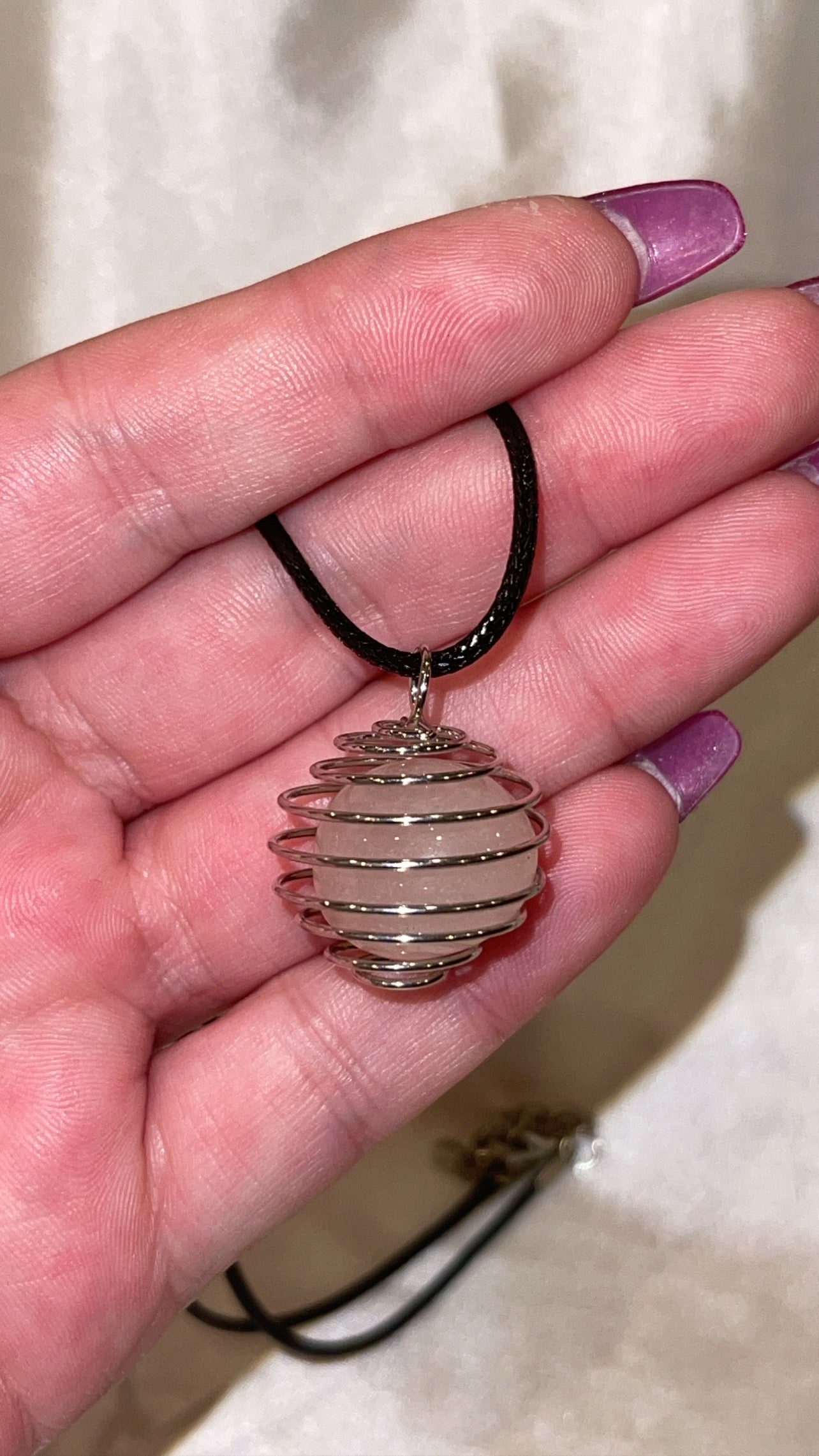 Spiral Cage Crystal Necklace